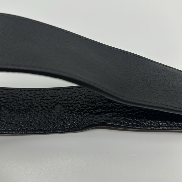 MCM Black Leather Reversible Belt with Silver M Buckle - Picture 13 of 16